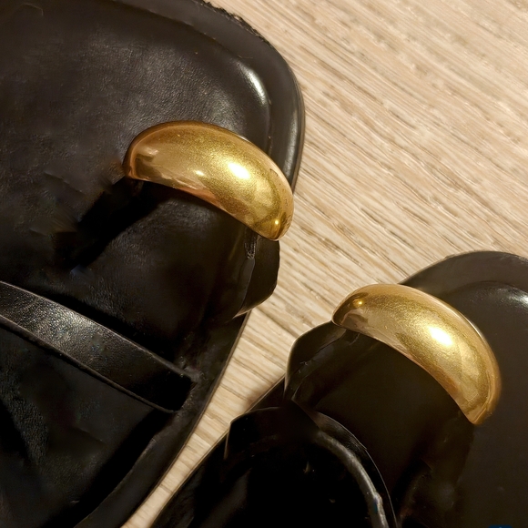 Zara Black and Gold Sandals - Picture 3 of 8